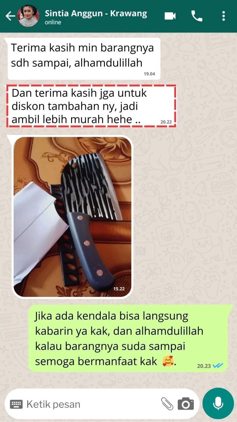 testi pisau 1